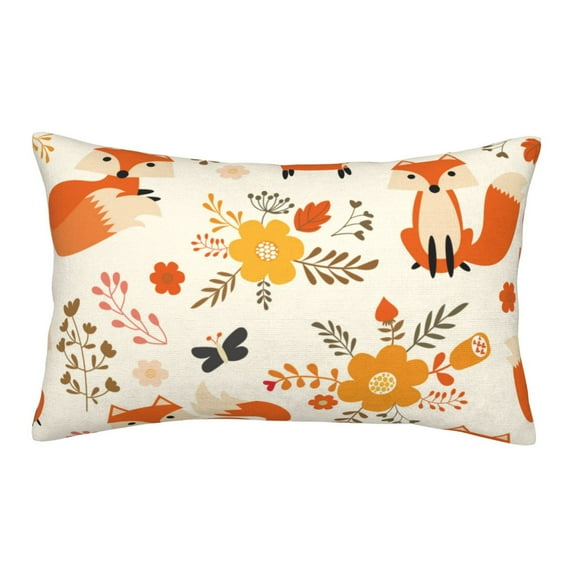 Balery Flower Fox Bedding Queen Pillow Cases - Envelope Closure - Soft Brushed Microfiber Fabric - Shrinkage and Fade Resistant Pillow Cases-14"x20"