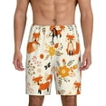 thumbnail image 1 of Balery Flower Fox Men's Cotton Knit Pajama Shorts Waistband & Pockets,Short Pajama Pants-3X-Large, 1 of 8