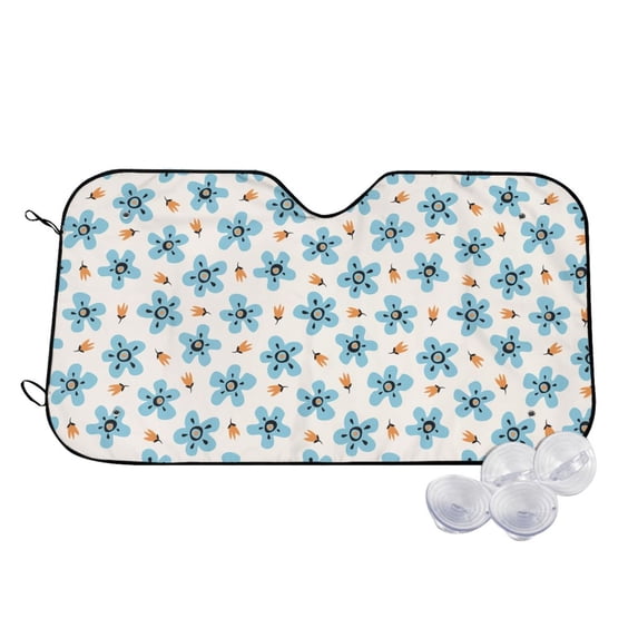 Balery Flower Leaves Print Car Windshield Sun Shade,Windshield Sunshade for Car Pickup Truck SUV Accessories-Small
