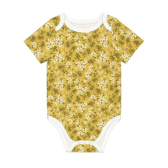Balery Flower Pattern Baby Climbing Clothes Infant Bodysuit Cute Infant Bodysuit Baby Romper-9M