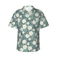 thumbnail image 1 of Balery Flower Print Men's Hawaiian Shirts Short Sleeve Beach Shirt Relaxed Fit Vacation Button Down Shirts-X-Large, 1 of 1