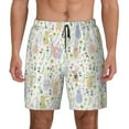 thumbnail image 1 of Balery Flower Rabbit Mens Swim Trunks Swim Shorts for Men Quick Dry Inseam Beach Shorts with Compression Liner Pocket-3X-Large, 1 of 9