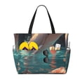 thumbnail image 1 of Balery Flower White Dolphin Beach Travel Bag - Water-Resistant, Large Capacity Lightweight Tote with 7 Pockets for Women and Men - Perfect for Beach, Pool, Gym, and Travel, 1 of 7