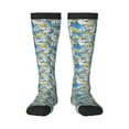 thumbnail image 1 of Balery Flower and Sail Boat Printed Novelty Socks Men's Women's Crew Socks Sports Socks Knee High Socks Cotton Socks Quirky and Cool Socks, 1 of 9