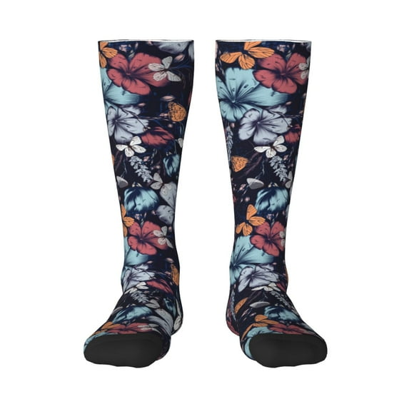 Balery Flowers Ad Butterflies Fun Novelty Socks Men'S Women'S Crew Socks Funny Crazy Novelty Socks Quirky And Cool Socks