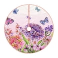 thumbnail image 1 of Balery Flowers And Colorful Butterflies Printed Christmas Tree Skirt , Merry Christmas Party Christmas Tree Decoration,Adjustable Tree Skirt-36", 1 of 6