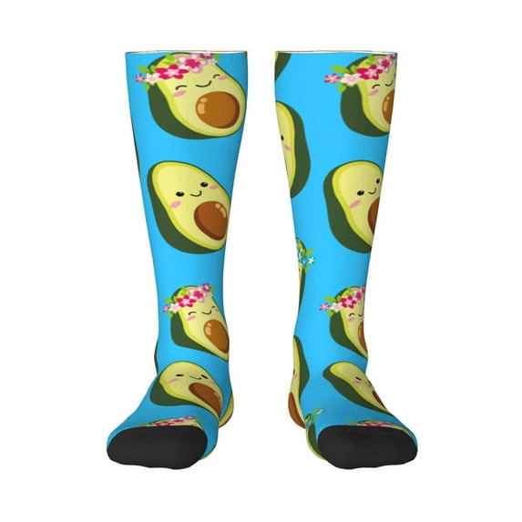 Balery Flowers Avocado Fun Novelty Socks Men'S Women'S Crew Socks Funny Crazy Novelty Socks Quirky And Cool Socks