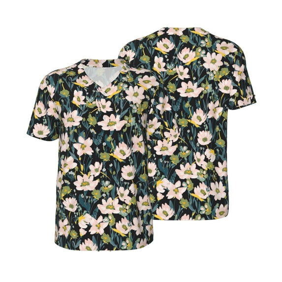 Balery Flowers Baseball Jersey for Men Casual Button Down Shirts Short Sleeve Active Team Sports Uniform-3X-Large