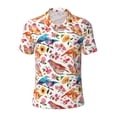 thumbnail image 1 of Balery Flowers Birds And Butterflies Printed Men’s Short Sleeve Polo Shirt, Midweight Men's Shirt,Golf Polo shirts -Medium, 1 of 8