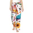thumbnail image 1 of Balery Flowers Birds And Butterflies print Women's Pajama Pants,Ultra Lightweight Pjs,Lounge Pant-Small, 1 of 9