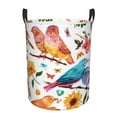 thumbnail image 1 of Balery Flowers Birds And Butterflies Round Laundry Basket with Handles Waterproof Freestanding Laundry Hamper for Clothes Toys in the Dorm and Family-Medium, 1 of 8