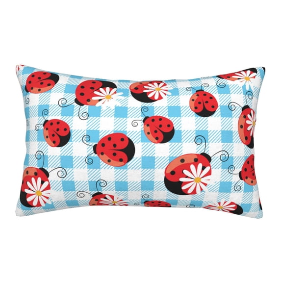 Balery Flowers and Lady Bugs Bedding Queen Pillow Cases - Envelope Closure - Soft Brushed Microfiber Fabric - Shrinkage and Fade Resistant Pillow Cases-14"x20"