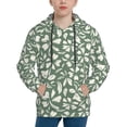 thumbnail image 1 of Balery Flowers With Leaves Pattern Boys Hoodie, Youth Pullover Hooded Sweatshirt, Kangaroo Pocket Hoodie for Kids Girls -X-Large, 1 of 6
