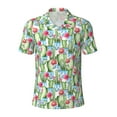 thumbnail image 1 of Balery Flowers and Cactus Printed Men’s Short Sleeve Polo Shirt, Midweight Men's Shirt,Golf Polo shirts -XX-Large, 1 of 9