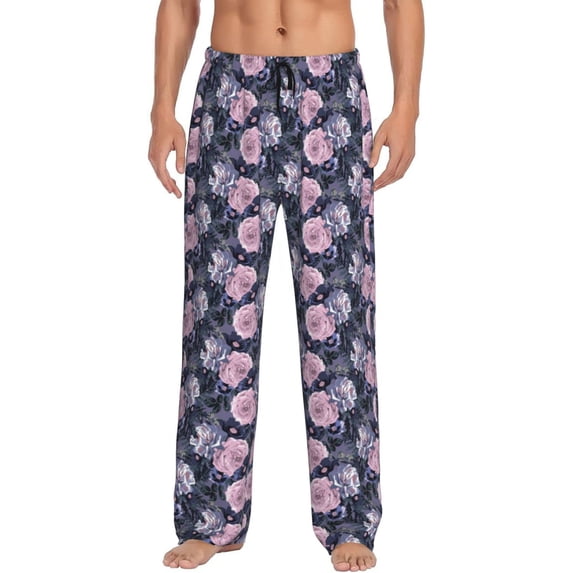 Balery Flowers print Men's Pajama Pants,Ultra Lightweight Pjs,Lounge Pant-XX-Large
