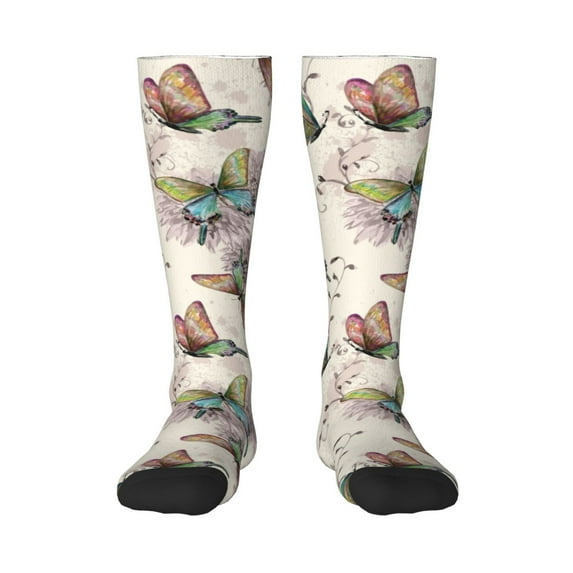Balery Flying Butterflies-1 Printed Novelty Socks Men's Women's Crew Socks Sports Socks Knee High Socks Cotton Socks Quirky and Cool Socks