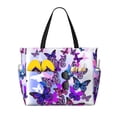 thumbnail image 1 of Balery Flying Butterflies Beach Travel Bag - Water-Resistant, Large Capacity Lightweight Tote with 7 Pockets for Women and Men - Perfect for Beach, Pool, Gym, and Travel, 1 of 7