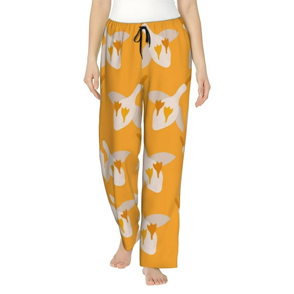 Balery Flying Ducks print Women's Pajama Pants,Ultra Lightweight Pjs,Lounge Pant-Medium