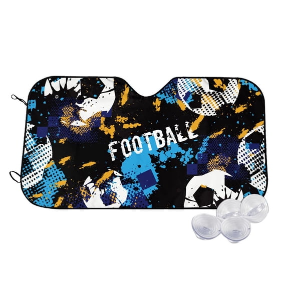 Balery Football Windshield Sun Shade, Car Front Window Sunshade Cover ,Automotive Interior Portected Blocks Uv Rays For Car Pickup Truck Suv Accessories- Small
