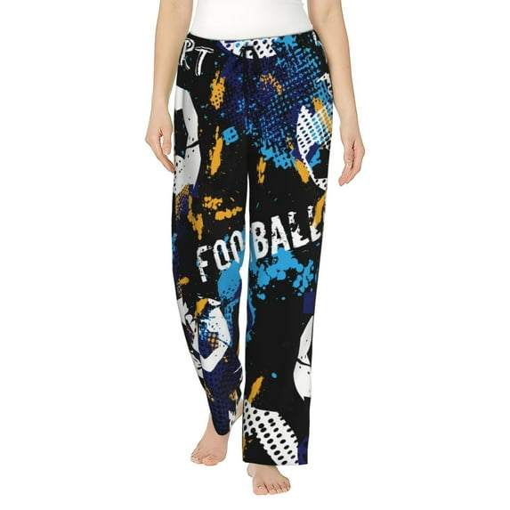 Balery Football print Women's Pajama Pants,Ultra Lightweight Pjs,Lounge Pant-Small