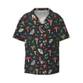 thumbnail image 1 of Balery Forest Flora and Insects Men's Casual Button Down Shirt Short Sleeve Textured Summer Cuban Beach Shirts-4X-Large, 1 of 7