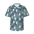 thumbnail image 1 of Balery Forest Rabbit Print Men's Hawaiian Shirts Short Sleeve Beach Shirt Relaxed Fit Vacation Button Down Shirts-X-Large, 1 of 9