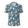 thumbnail image 1 of Balery Forest Rabbit Printed Men’s Short Sleeve Polo Shirt, Midweight Men's Shirt,Golf Polo shirts -3X-Large, 1 of 9