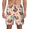 thumbnail image 1 of Balery Forest Squirrel Nuts Mens Swim Trunks Swim Shorts for Men Quick Dry Inseam Beach Shorts with Compression Liner Pocket-Small, 1 of 9