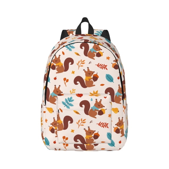 Balery Forest Squirrel Nuts Vintage Canvas Backpack for Men and Women - Large Capacity, Durable Travel Laptop Bag for School, Work, Hiking, and Outdoor Activities
