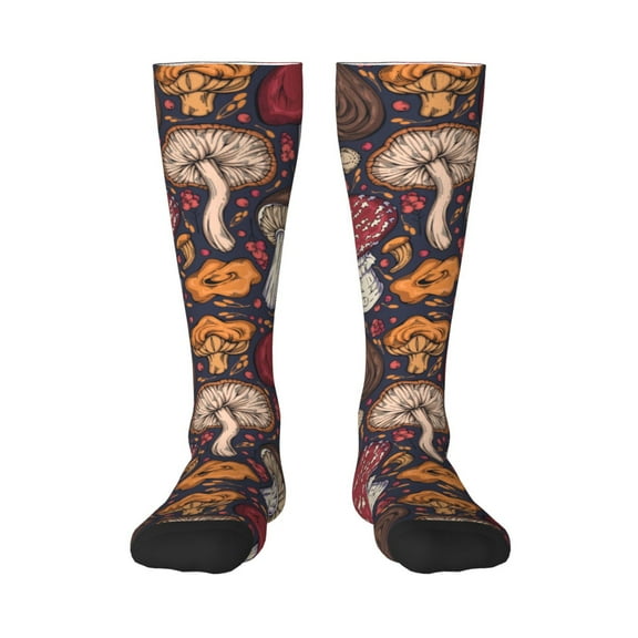 Balery Forest Wild Mushroom Fun Novelty Socks Men'S Women'S Crew Socks Funny Crazy Novelty Socks Quirky And Cool Socks