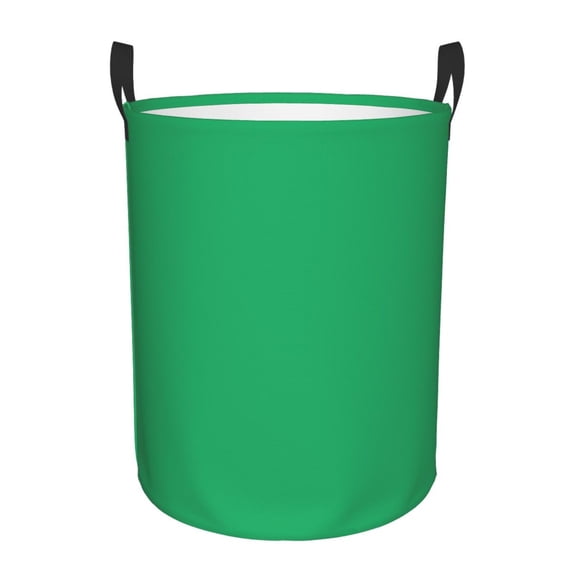 Balery Forestgreen Round Laundry Basket with Handles Waterproof Freestanding Laundry Hamper for Clothes Toys in the Dorm and Family-Medium