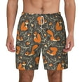 thumbnail image 1 of Balery Fox And Mushroom Mens Swim Trunks Swim Shorts for Men Quick Dry Inseam Beach Shorts with Compression Liner Pocket-Small, 1 of 9