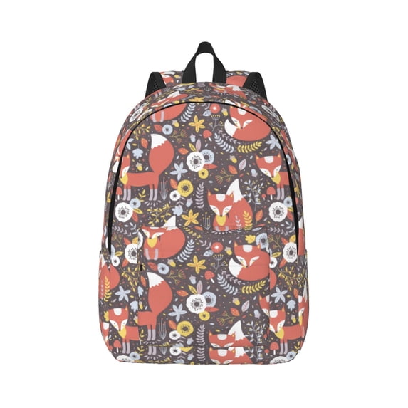 Balery Foxes Vintage Canvas Backpack for Men and Women - Large Capacity, Durable Travel Laptop Bag for School, Work, Hiking, and Outdoor Activities