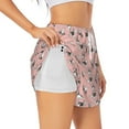 thumbnail image 1 of Balery French Bulldog 1 Pattern Women's Running Shorts with Liner 2 Pockets Elastic Workout Athletic Gym Yoga Shorts-Small, 1 of 7