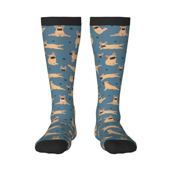 Balery French Bulldog Yoga Fun Novelty Socks Men'S Women'S Crew Socks Funny Crazy Novelty Socks Quirky And Cool Socks