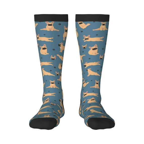 Balery French Bulldog Yoga Fun Novelty Socks Men'S Women'S Crew Socks Funny Crazy Novelty Socks Quirky And Cool Socks