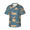 thumbnail image 1 of Balery French Bulldog Yoga Print Men's Hawaiian Shirts Short Sleeve Beach Shirt Relaxed Fit Vacation Button Down Shirts-X-Large, 1 of 9