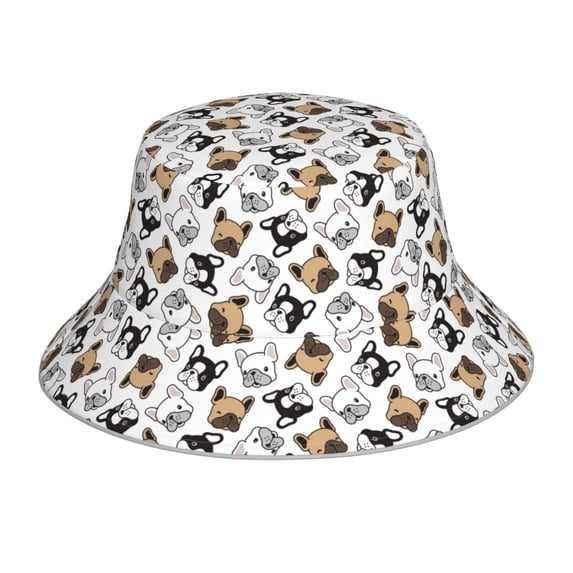 Balery French Bulldog3 Sun Hats for Men Women Bucket Hat UPF 50+ Buckey Hat Boonie Hat Foldable UV Protection Hiking Beach Fishing Summer