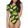 thumbnail image 1 of Balery Fresh Avocado Women's Short Sleevee Crew Neck Bodysuit Tops Short Sleeve Tops Basic-Small, 1 of 9
