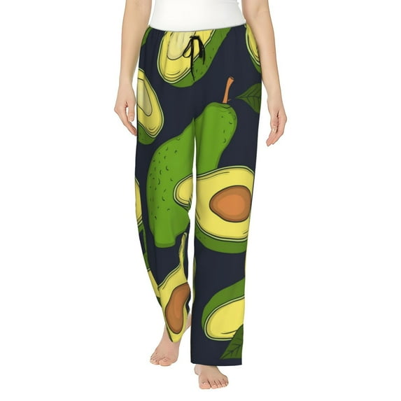 Balery Fresh Avocado print Women's Pajama Pants,Ultra Lightweight Pjs,Lounge Pant-Large