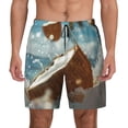 thumbnail image 1 of Balery Fresh Coconut Splash Mens Swim Trunks Swim Shorts for Men Quick Dry Inseam Beach Shorts with Compression Liner Pocket-Small, 1 of 9