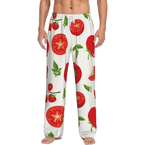 Balery Fresh Red Tomato print Men's Pajama Pants,Ultra Lightweight Pjs,Lounge Pant-Small