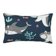 thumbnail image 1 of Balery Friendly Smiling Sharks Pillow Covers,Bed Pilowcases,Reversible Plush Throw Pillow Covers End Pillow Encasement,Pillow Case - 20"X30", 1 of 9