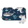thumbnail image 1 of Balery Friendly Smiling Sharks Print Car Windshield Sun Shade,Windshield Sunshade for Car Pickup Truck SUV Accessories-Medium, 1 of 7