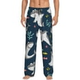 thumbnail image 1 of Balery Friendly Smiling Sharks print Men's Pajama Pants,Ultra Lightweight Pjs,Lounge Pant-Large, 1 of 9