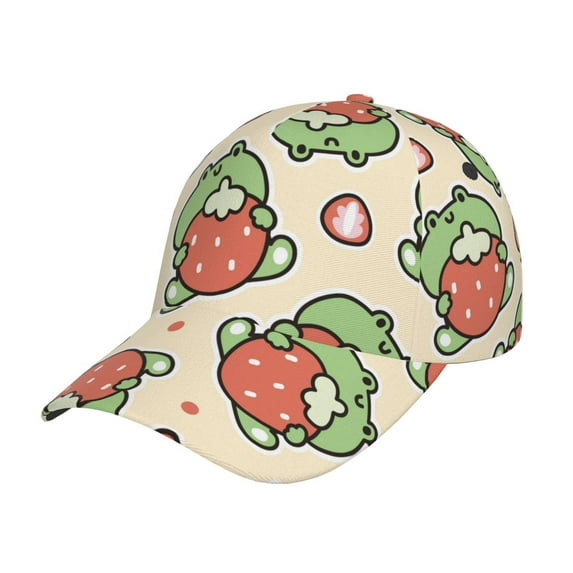 Balery Frog Hold Strawberry Baseball Cap For Women Men,Adjustable Size For Running Workouts And Outdoor Activities All Seasons