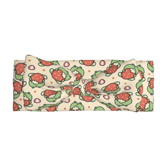 Balery Frog Hold Strawberry Pattern Baby Headbands Hairbands Hair Bow Elastics for Baby Girls Newborn Infant Toddlers Kids