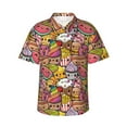 thumbnail image 1 of Balery Fruit-Flavored Ice-Cream Print Men's Hawaiian Shirts Short Sleeve Beach Shirt Relaxed Fit Vacation Button Down Shirts-X-Large, 1 of 9