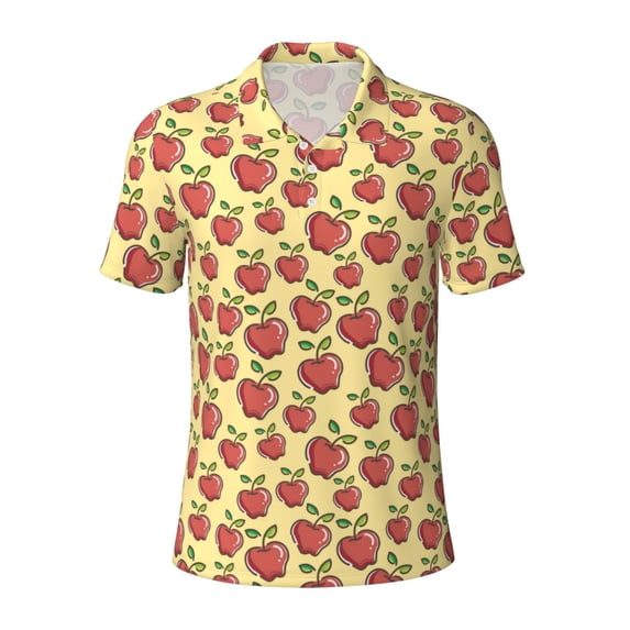 Balery Fruit Printed Men’s Short Sleeve Polo Shirt, Midweight Men's Shirt,Golf Polo shirts -X-Large