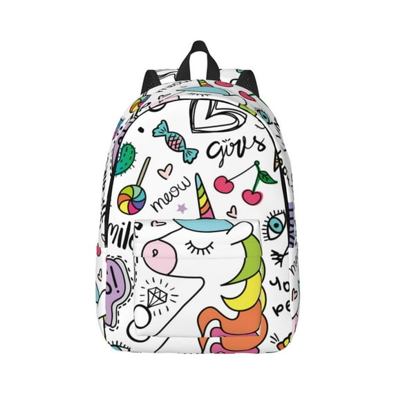 Balery Fun Animal with Unicorn Vintage Canvas Backpack for Men and Women - Large Capacity, Durable Travel Laptop Bag for School, Work, Hiking, and Outdoor Activities